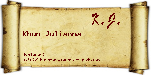 Khun Julianna névjegykártya